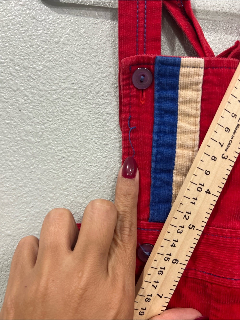 Vintage Kmart Toddler 2T Red Corduroy Overalls Made in Japan 1970s Retro - Picture 5 of 5